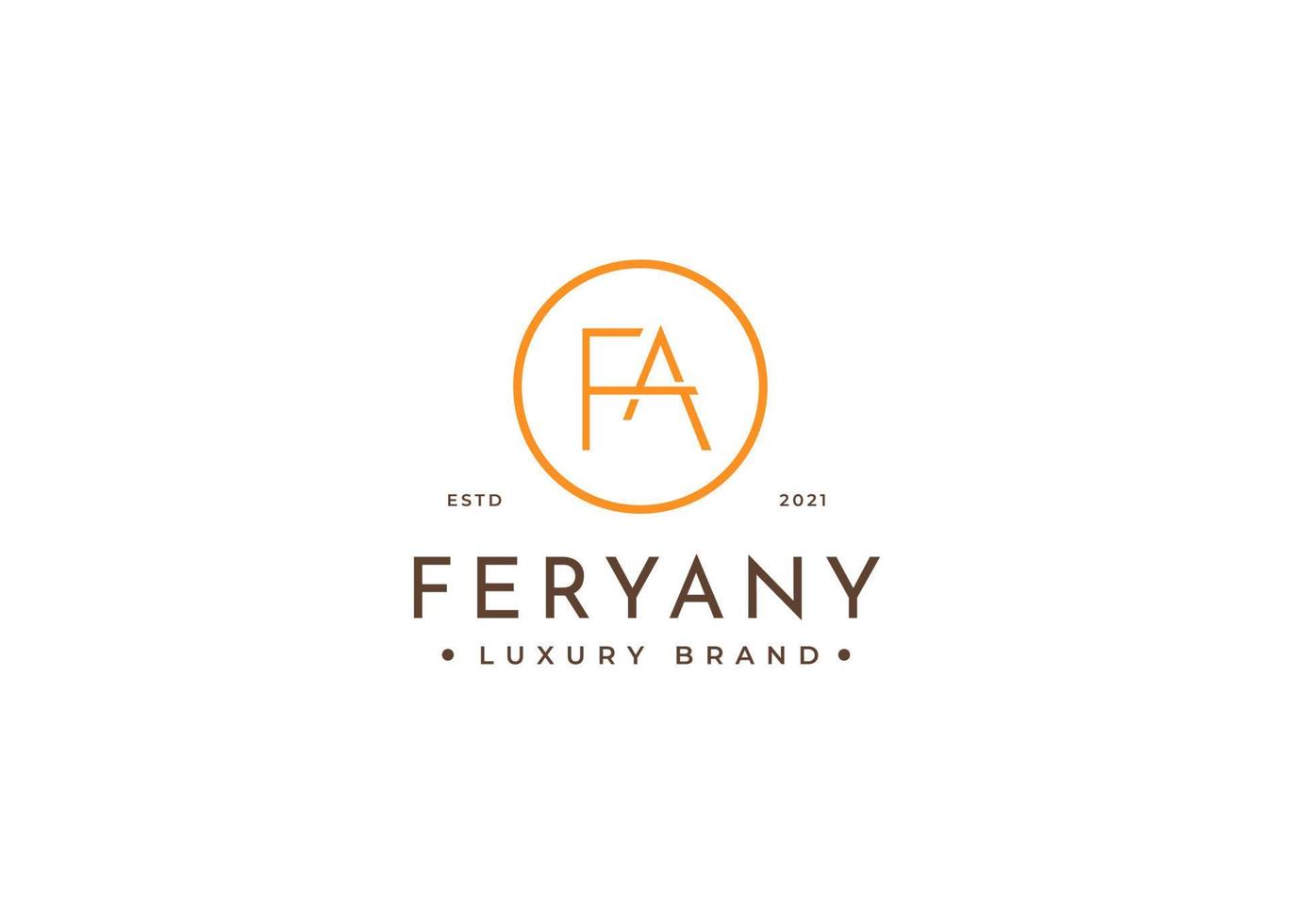 Initial letter FA simple elegant logo design concept. Initial symbol for corporate business identity. Alphabet vector element