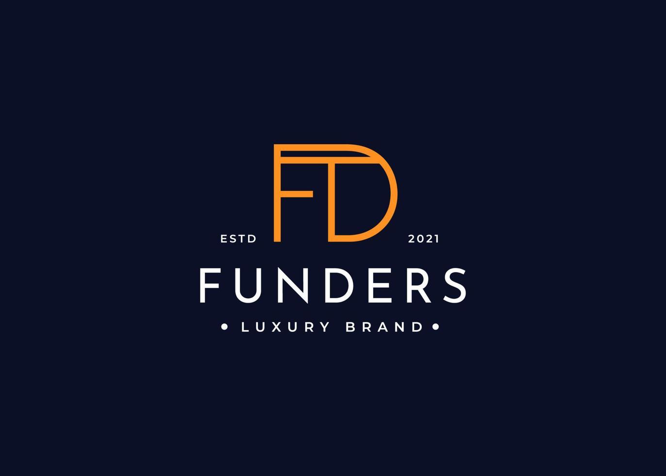 Initial letter FD simple elegant logo design concept. Initial symbol for corporate business identity. Alphabet vector element
