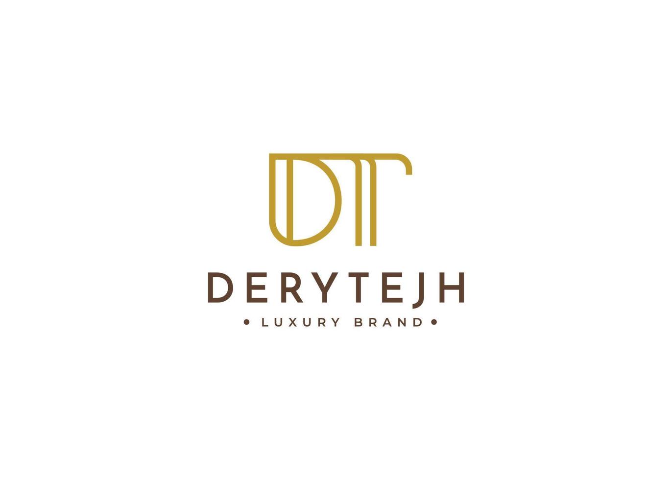 Initial letter DT simple elegant logo design concept. Initial symbol for corporate business identity. Alphabet vector element