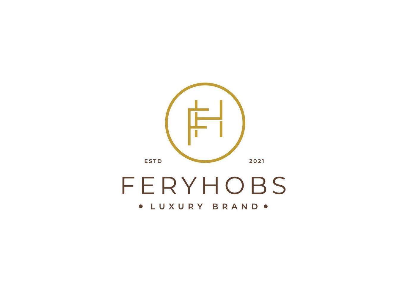 Initial letter FH HF simple elegant logo design concept. Initial symbol for corporate business identity. Alphabet vector element
