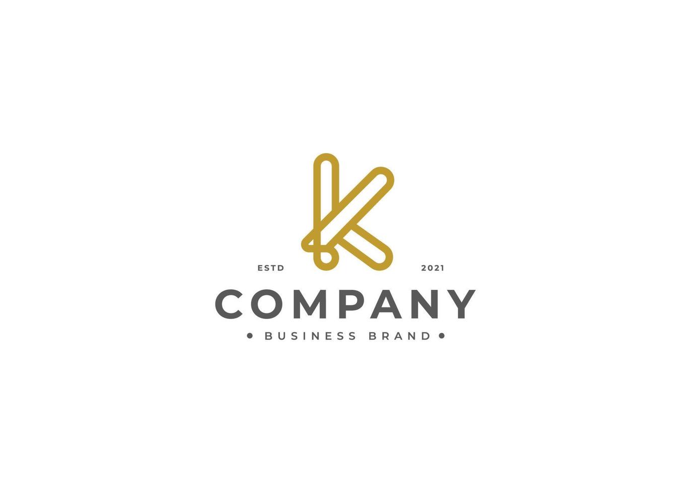 Monogram Initials K simple elegant logo design. Initial symbol for corporate business identity. Alphabet vector element