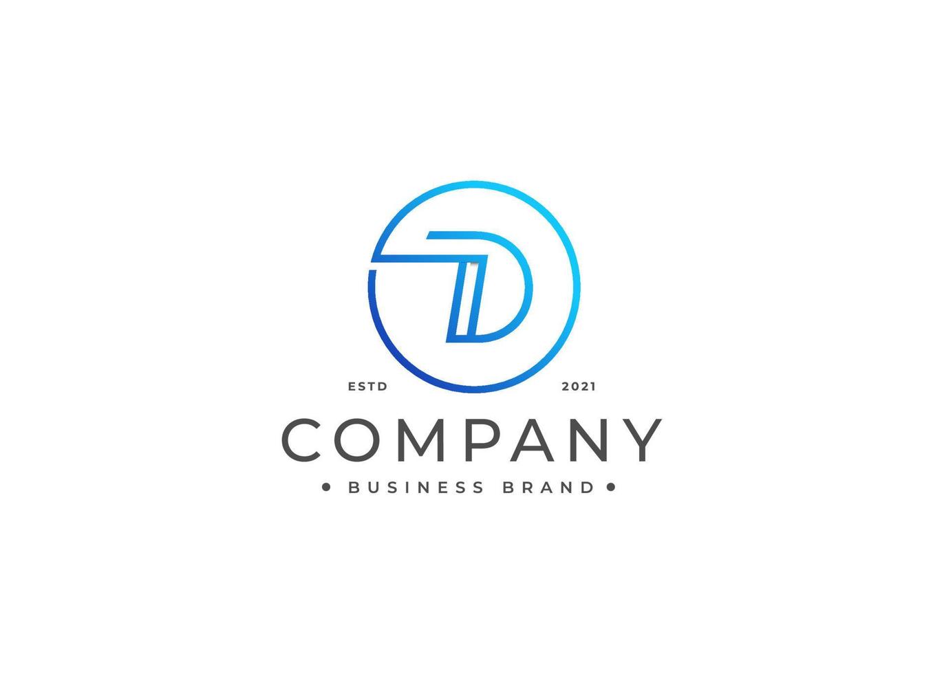 Initials D simple elegant logo design. Initial symbol for corporate business identity. Alphabet vector element