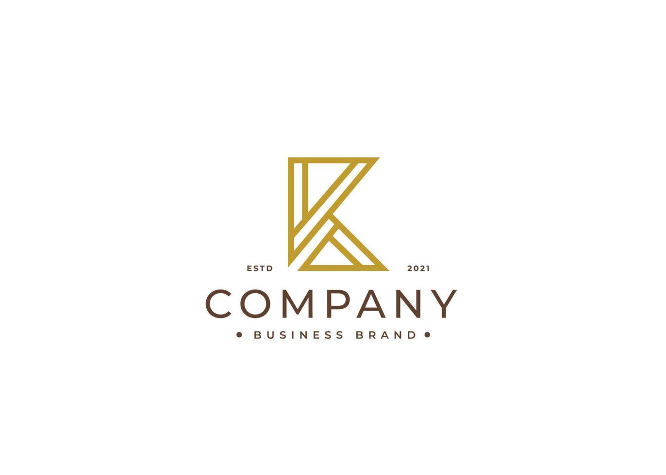Monogram Initials K simple elegant logo design. Initial symbol for corporate business identity. Alphabet vector element