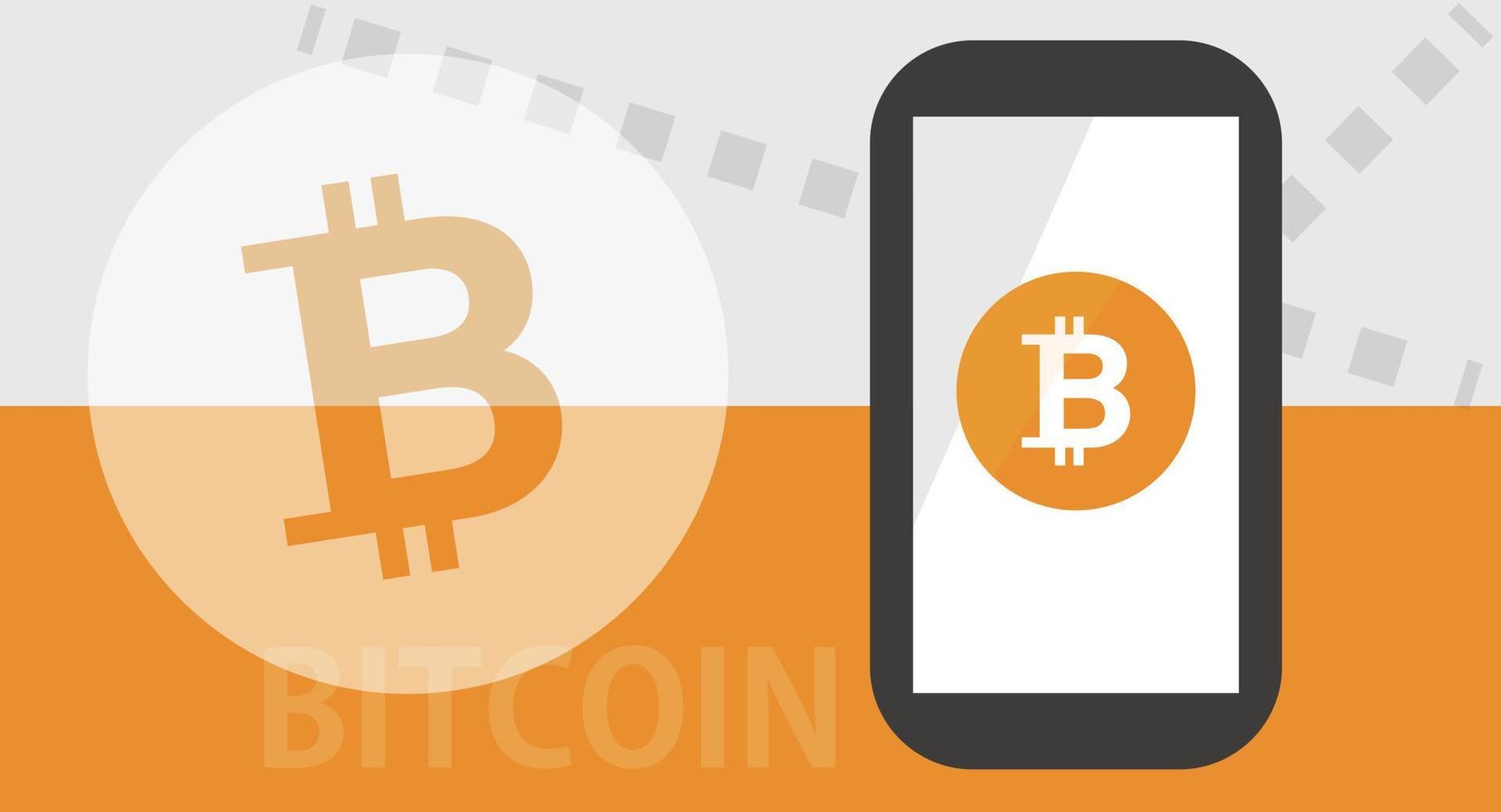 Smartphones and Bitcoin. Digital Payment. vector