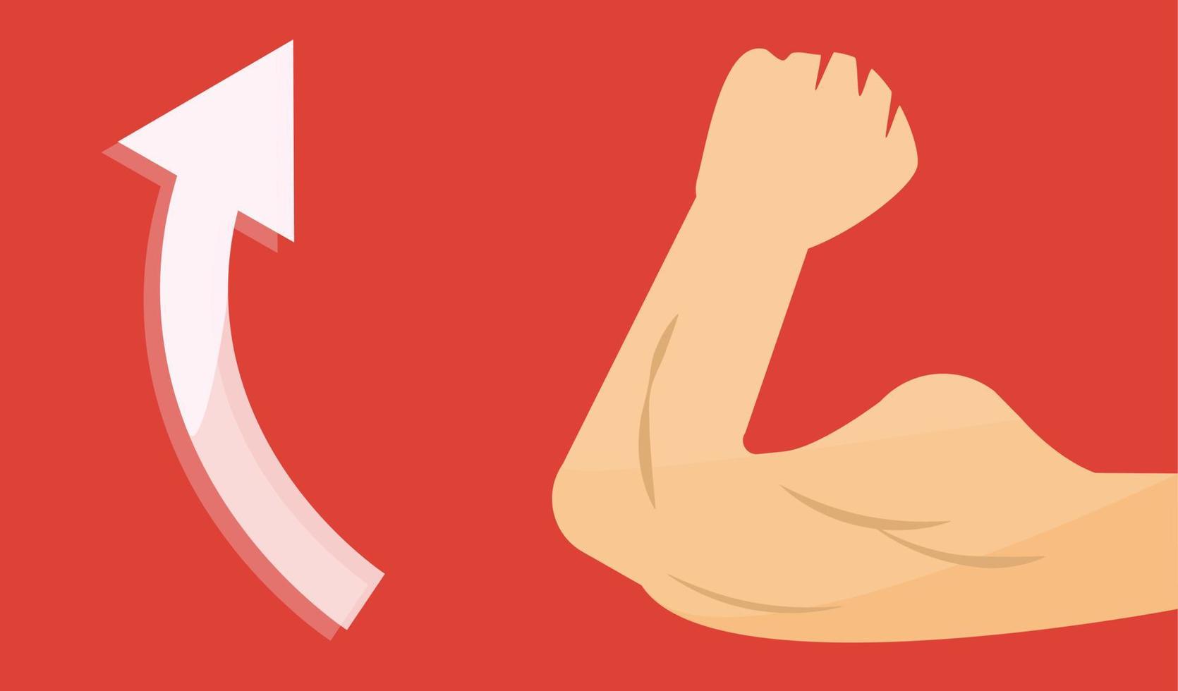 de los hombres brazo con aumentado fortaleza. fuerza capacitación. vector. vector