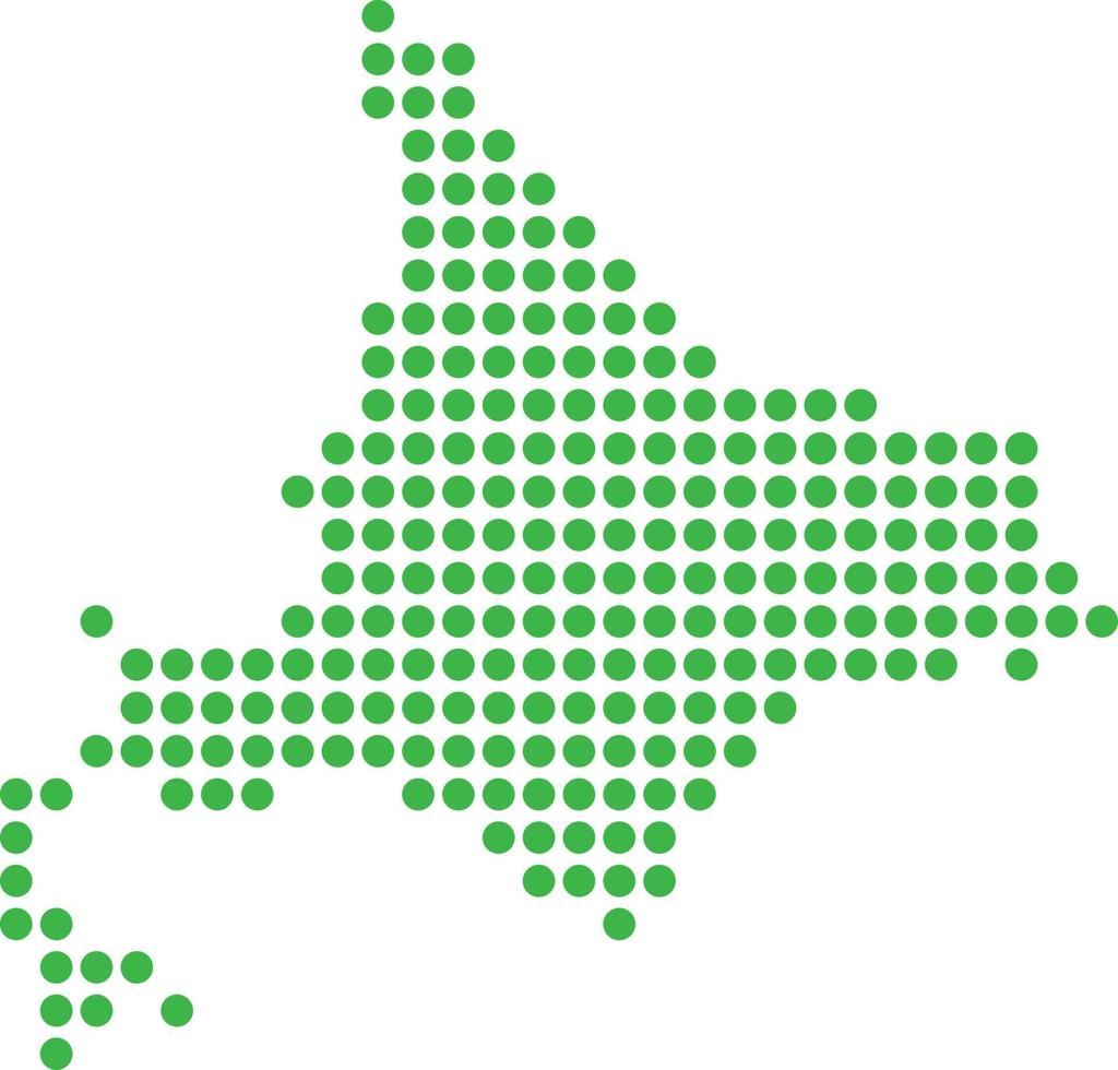 Dot Hokkaido map icon. Vector. vector