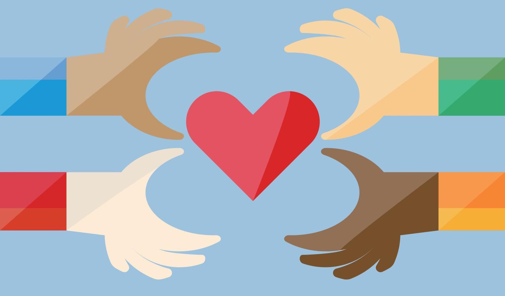 Love of people of different races. Diversity. Vectors. vector