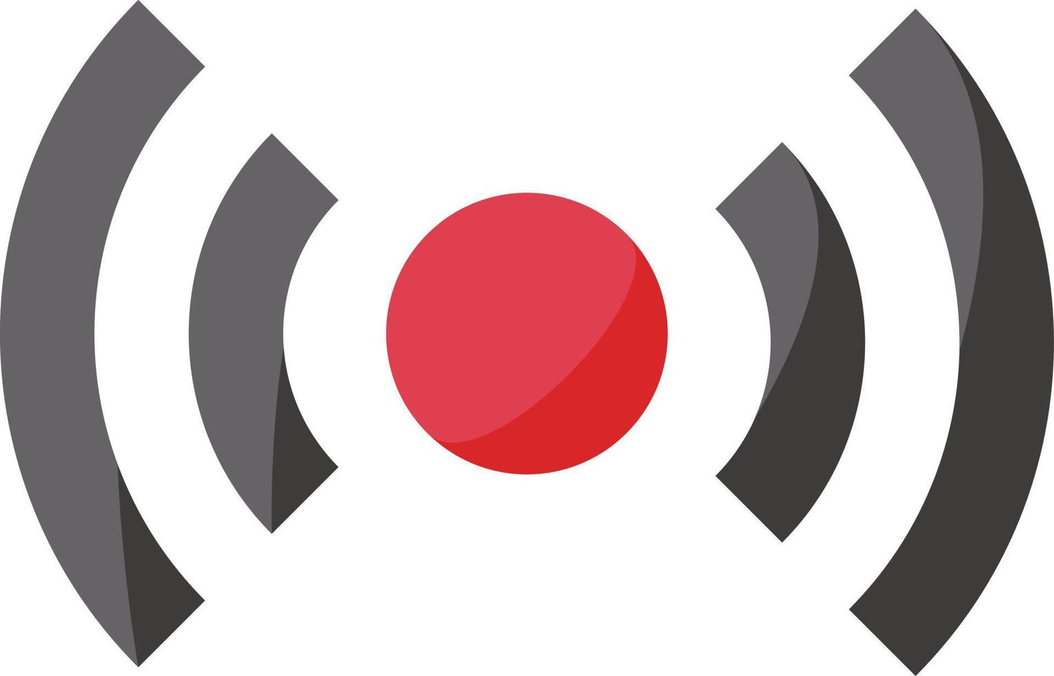 Radio wave icon. Red. Vector. vector