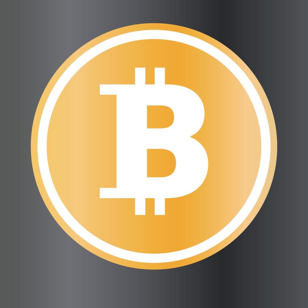 Golden Bitcoin. The most famous crypto asset. vector