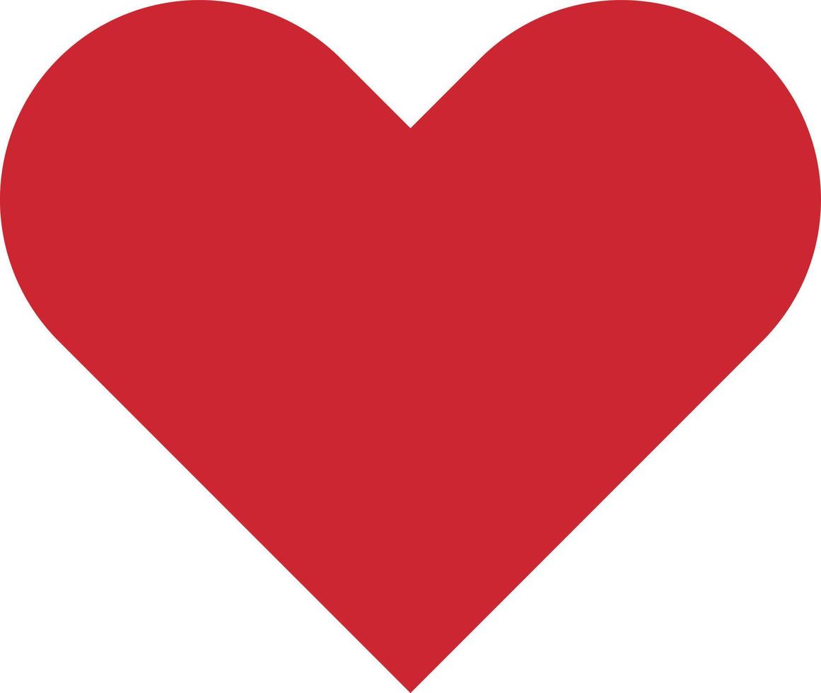 Simple red heart  vector icon.
