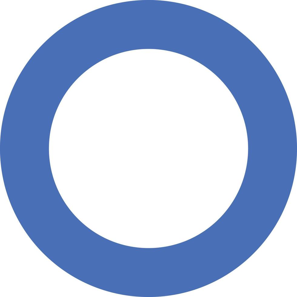 Blue circle icon. Correct answer. vector