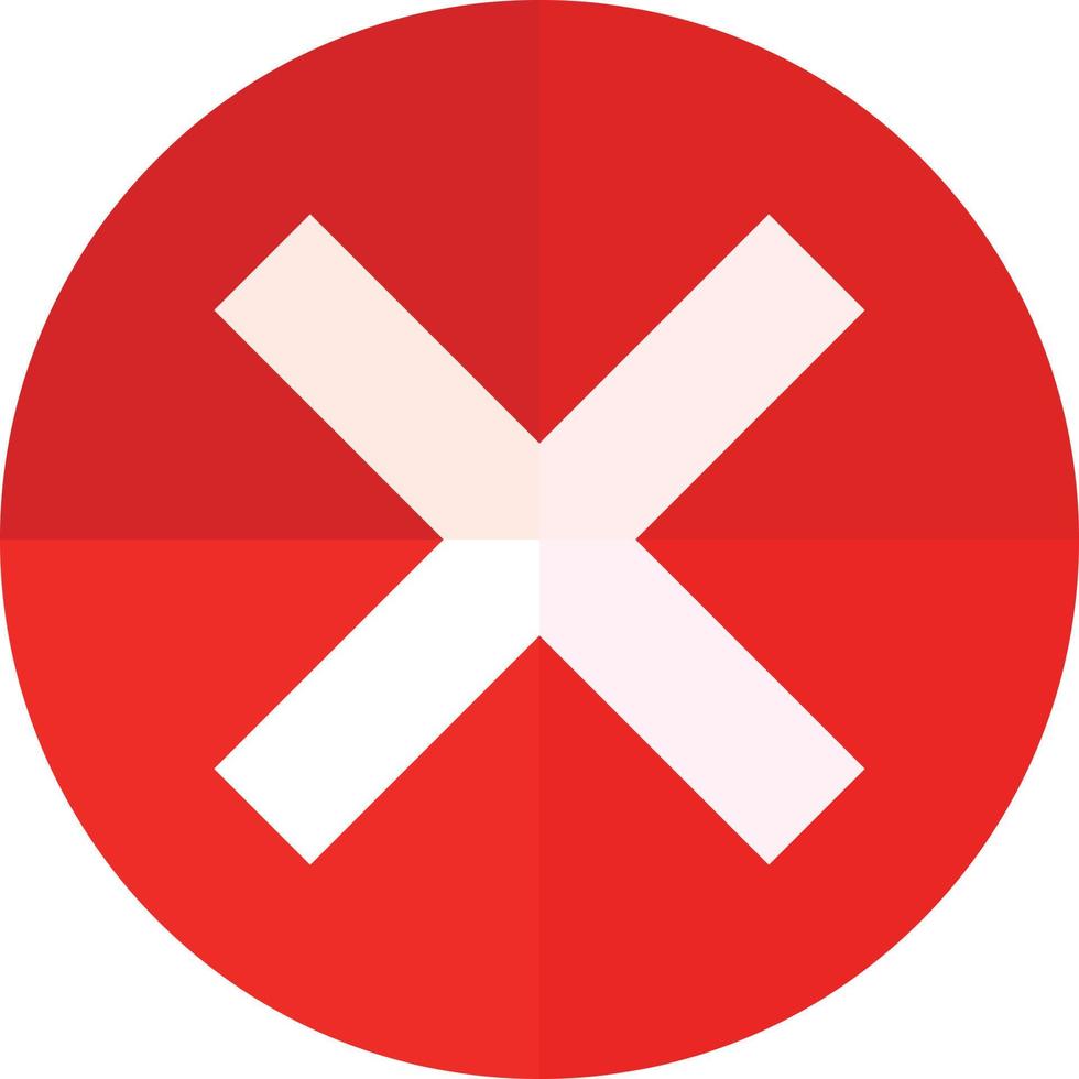 Red cross mark icon that depict warning or danger or etc. Vector. vector