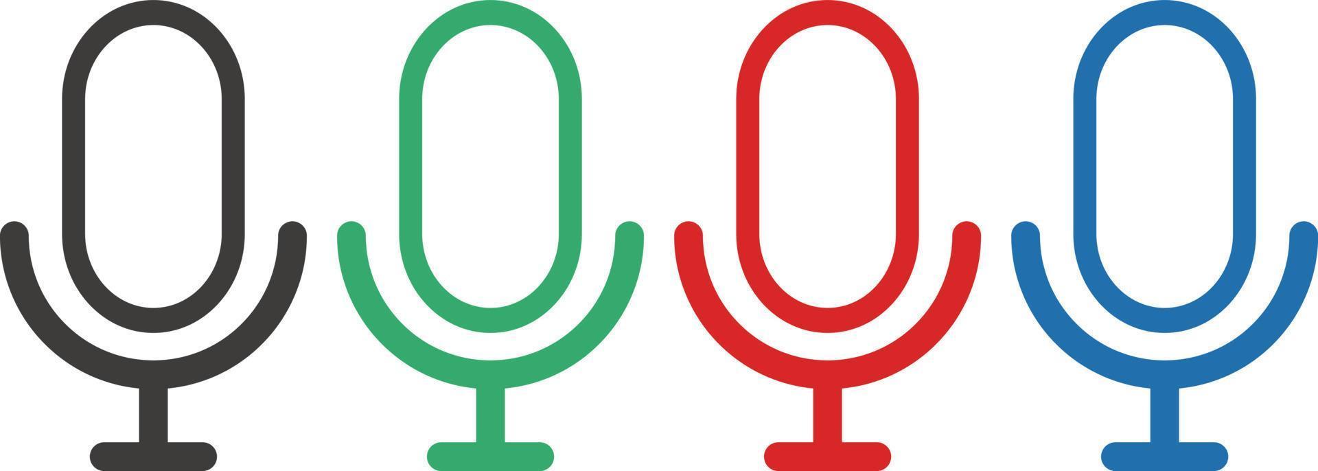 Colorful microphone icon set. vector. vector