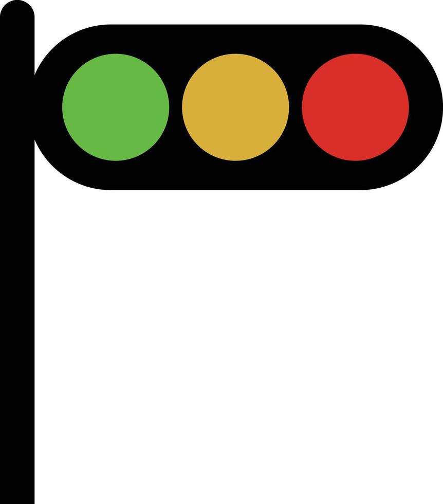 Traffic light icon with pole. Traffic. Vector. vector