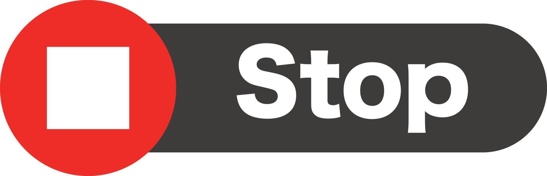 Stop button and STOP character logo. vector. vector
