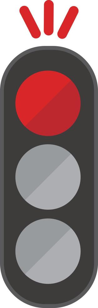 Illustration of a traffic light whose red signal is lit. vector. vector