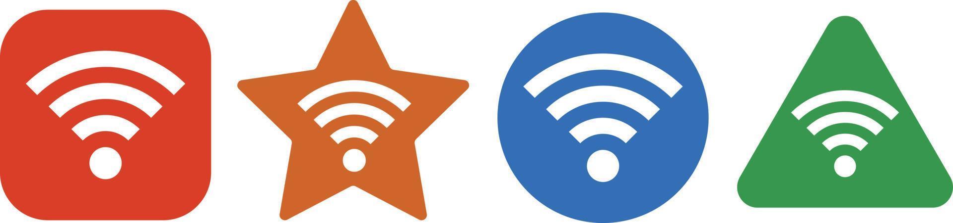 Wi-Fi icons in various shapes. They are colorful. vector