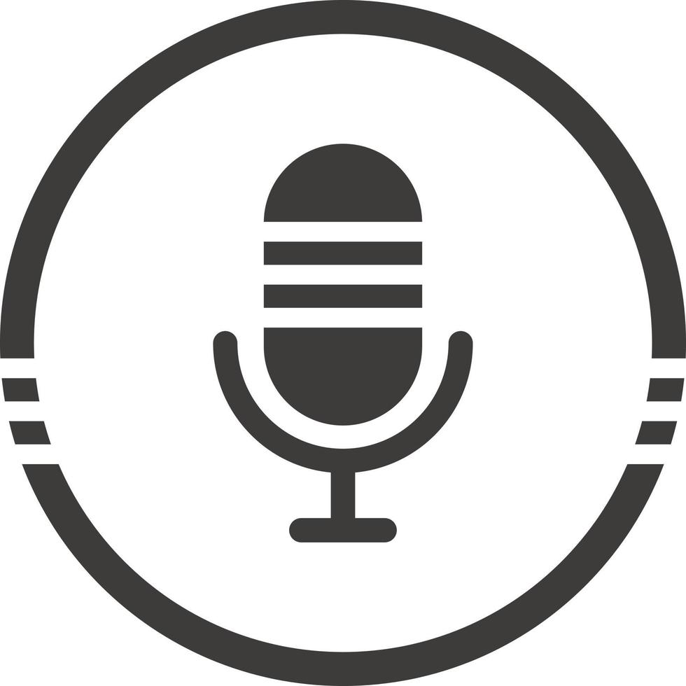 Fashionable round microphone icon. vector