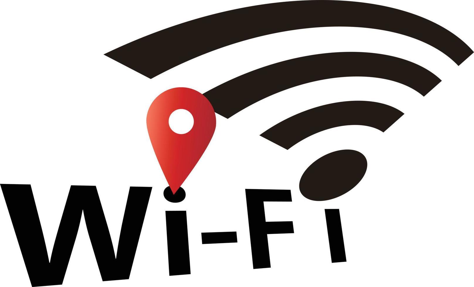 Location and Wi-Fi icons. Vector image logo.