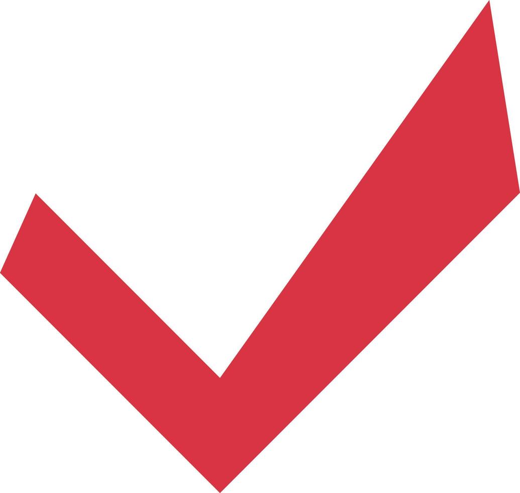 Red check mark icon used for confirmation and review. Vector. vector