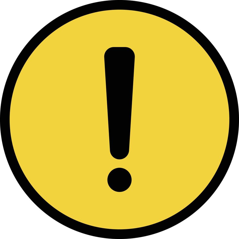Round exclamation icon in yellow. It depict caution or warning or etc. Vector. vector