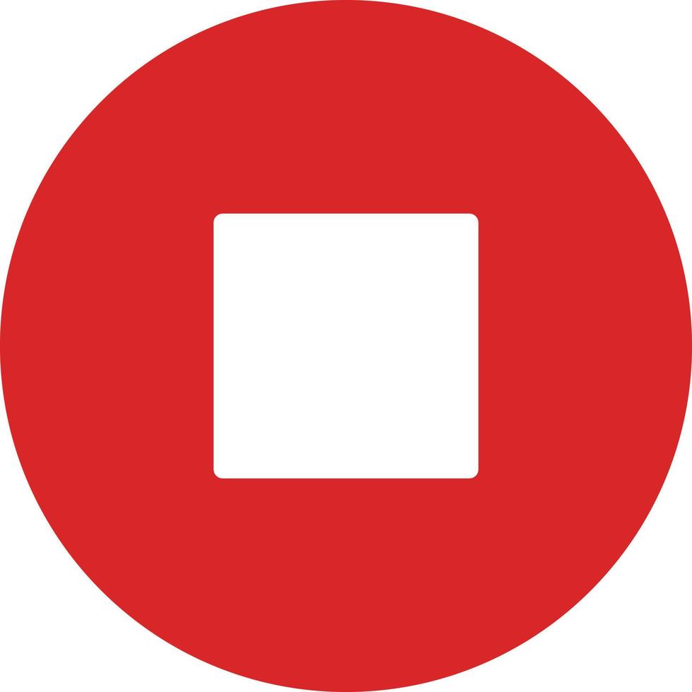 redondo detener botón icono en rojo. vector. vector