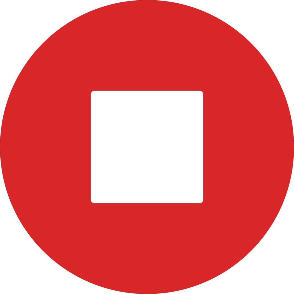 Round stop button icon in red. Vector. vector