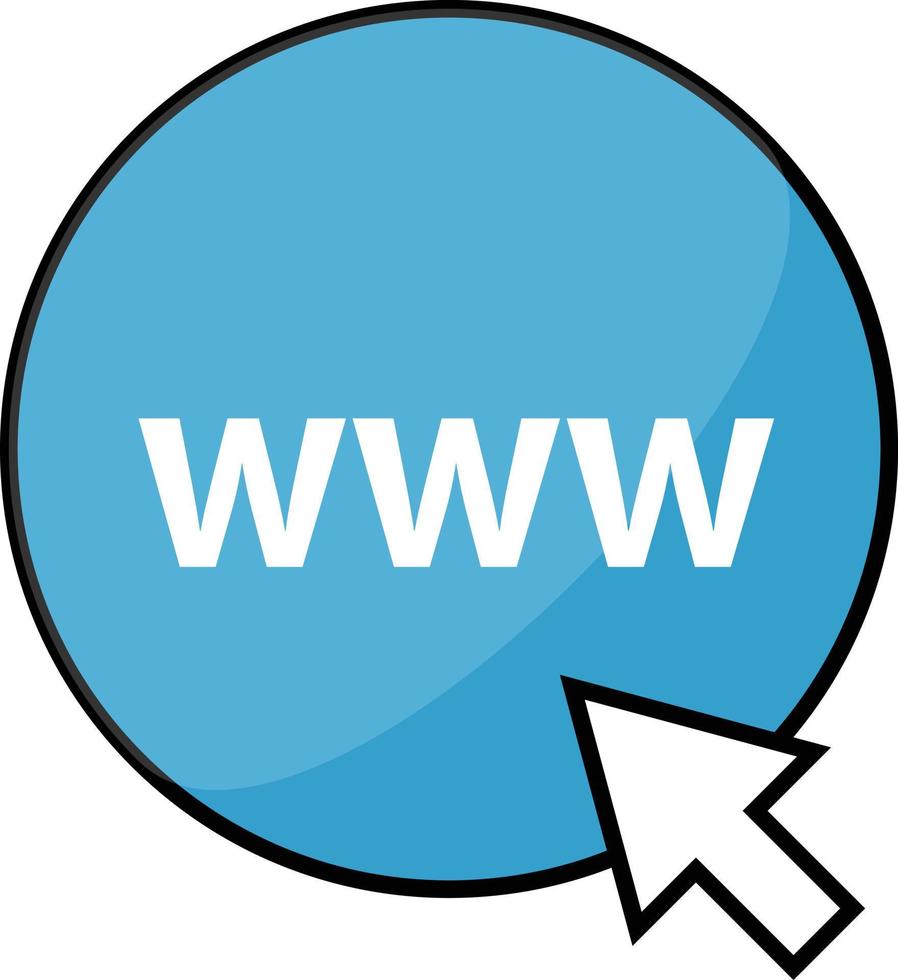 Icon for browsing. Cursor and WWW character. the Internet. vector