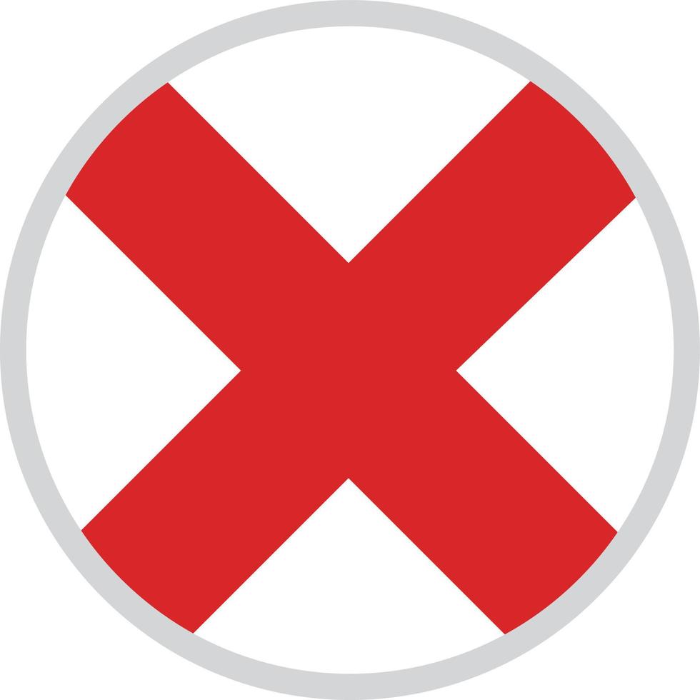 Round cross mark icon. vector