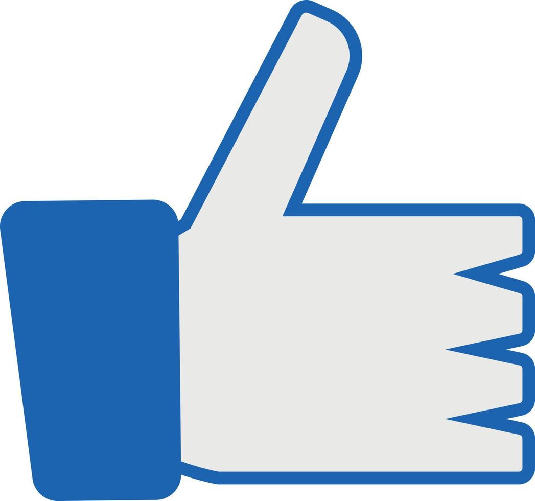 Like mark and thumbs up flat icon. Simple vector. vector