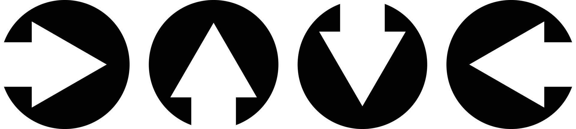 Round arrow icon. Set of up and down, left and right. vector