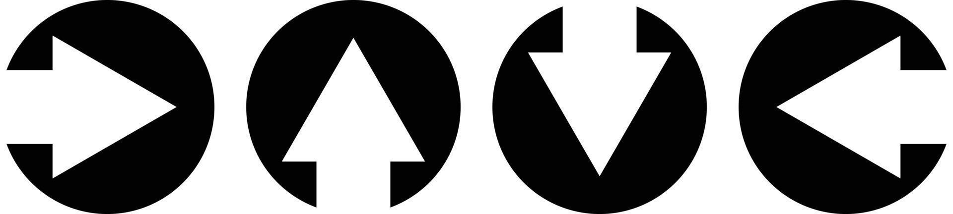 Round arrow icon. Set of up and down, left and right. vector