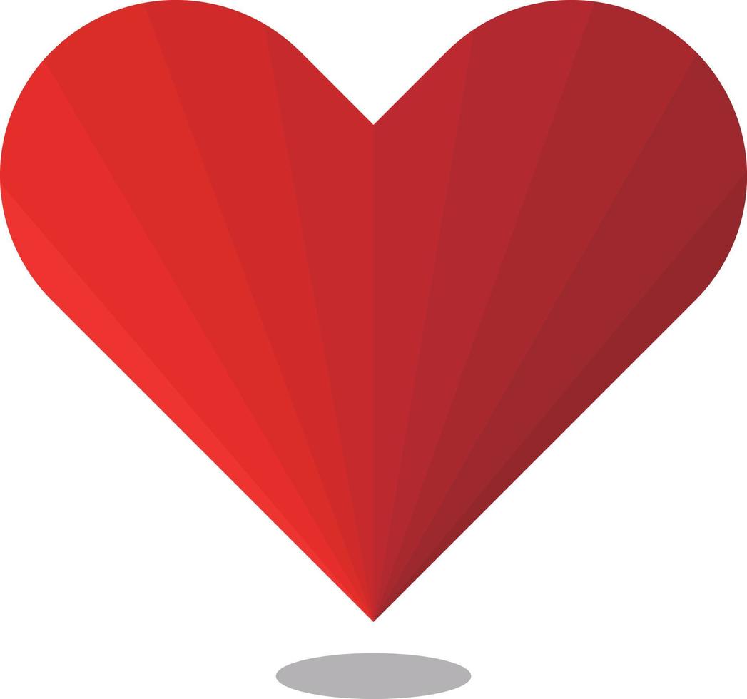Heart icon with a gradient. Vector illustration with light red to dark red gradient.