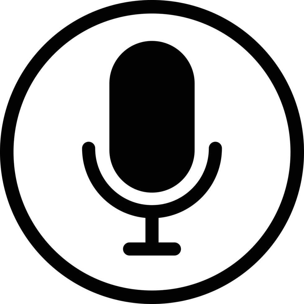 Simple microphone icon in round mark. vector. vector