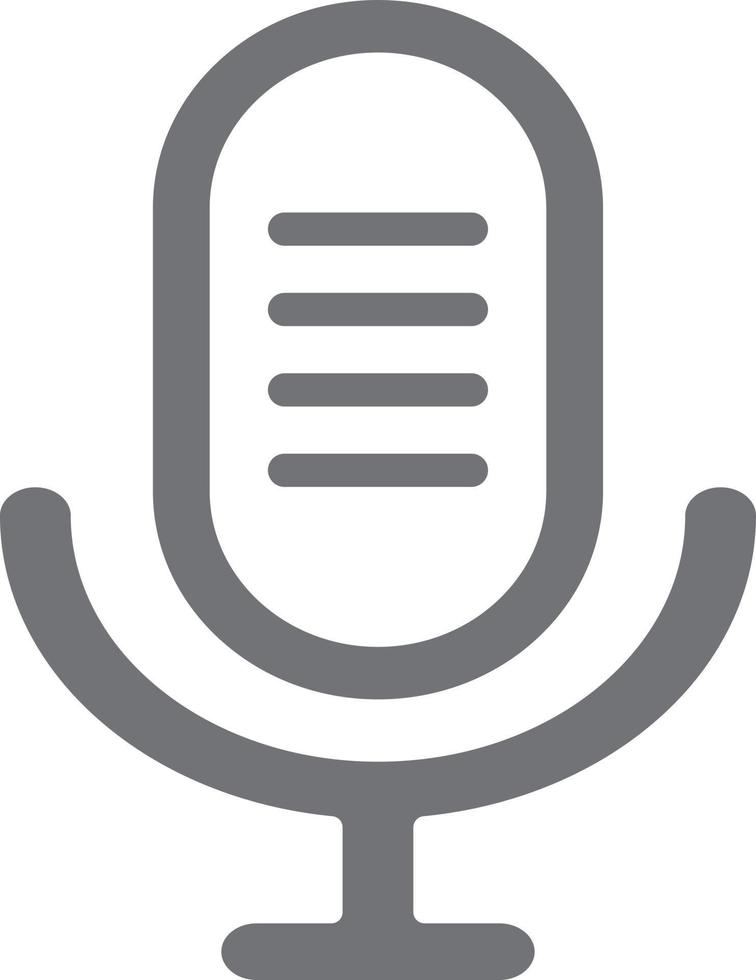 Gray microphone icon. Simple vector. vector