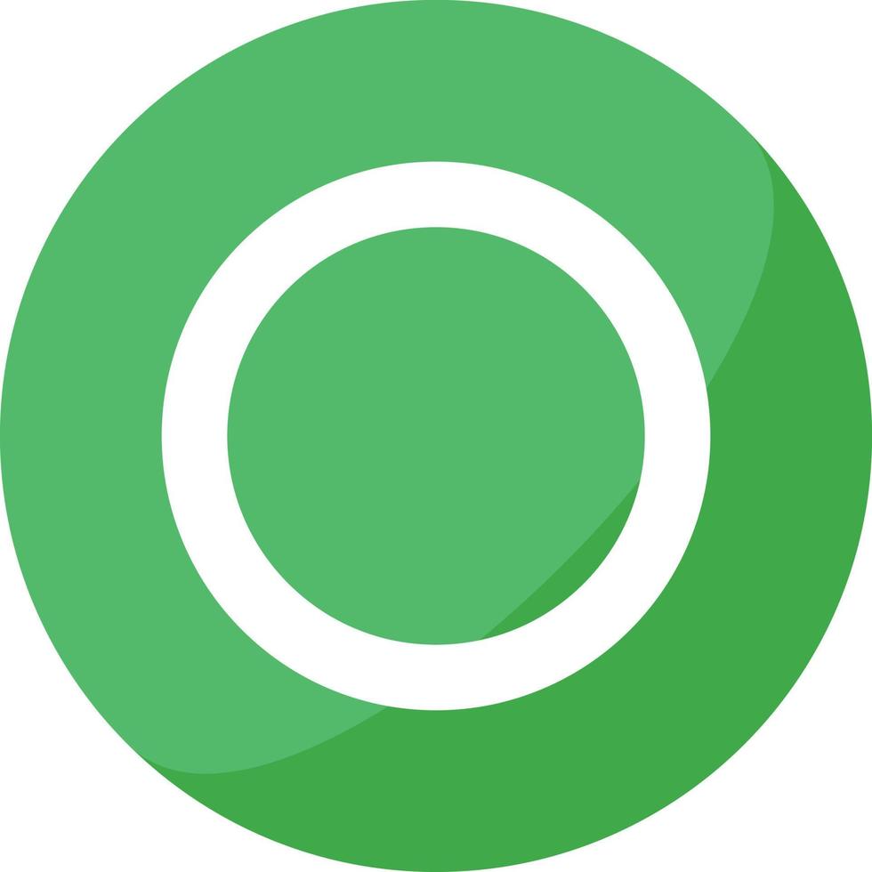 Round vector icon. Express correct answer and correctness.