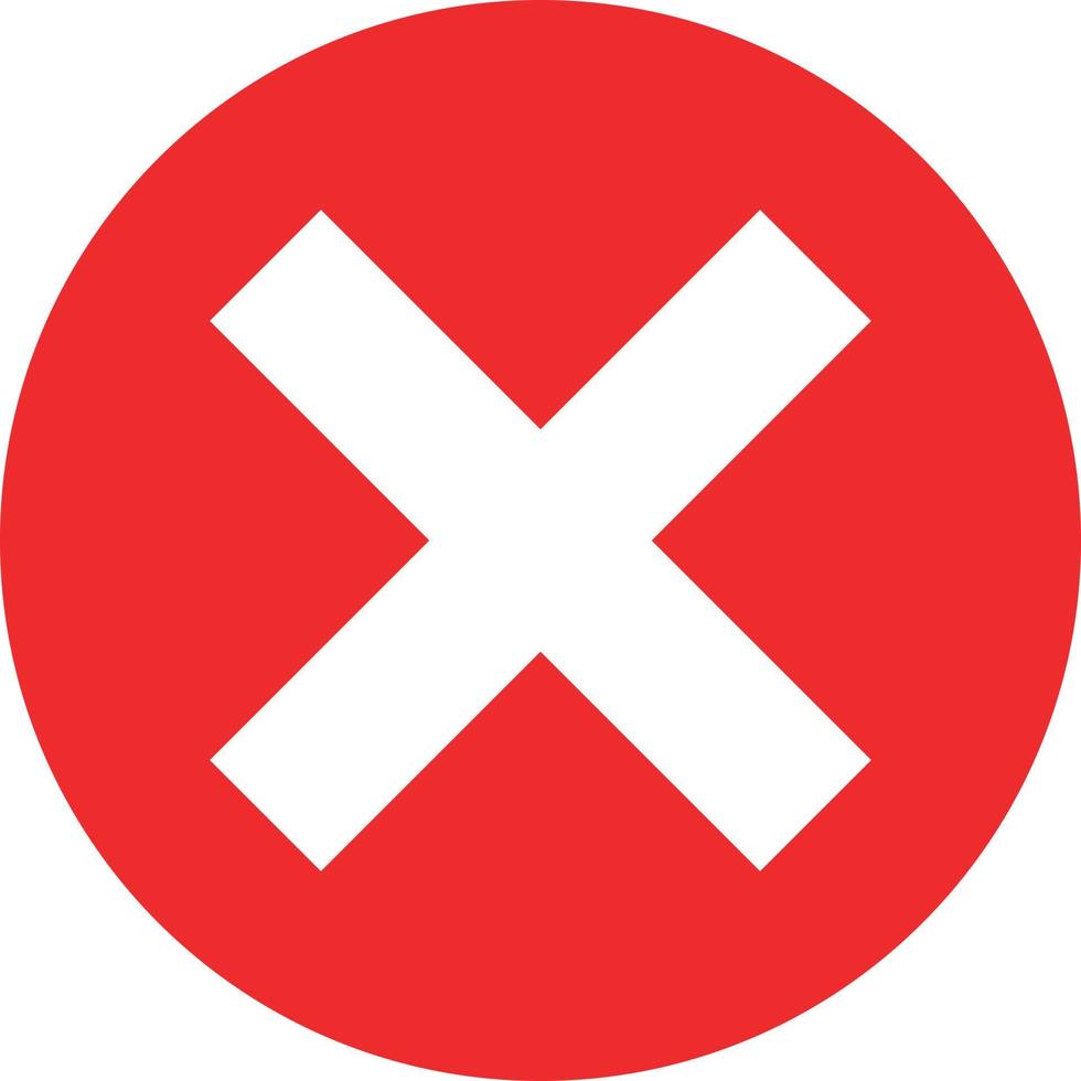 Red cross mark icon. It is a simple vector. vector