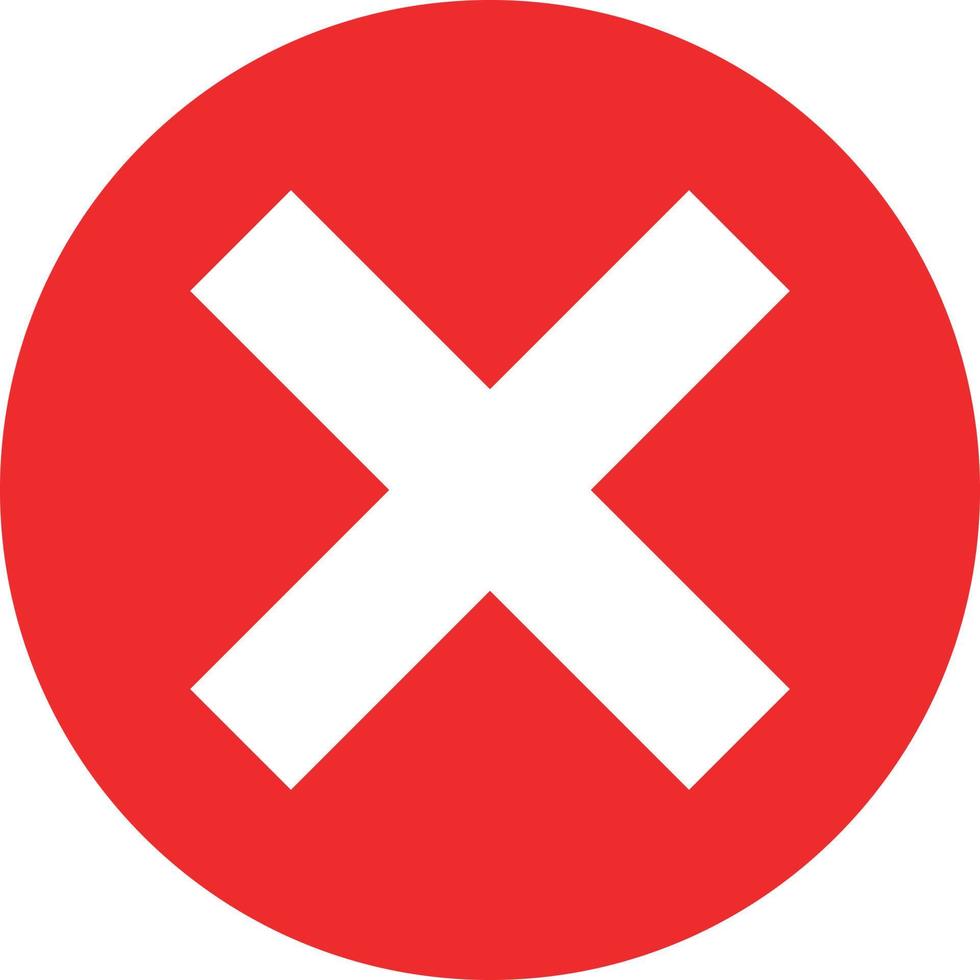 Red cross mark icon. It is a simple vector. vector