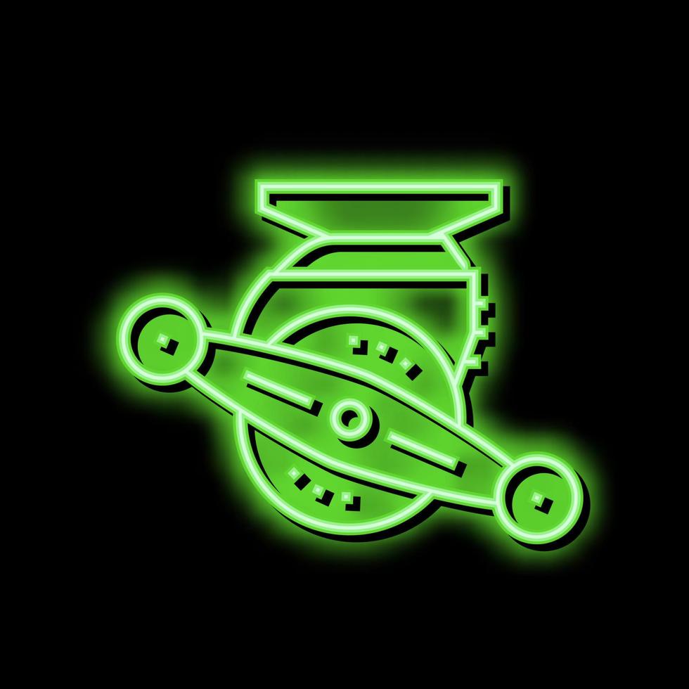 bait cast reel neon glow icon illustration vector