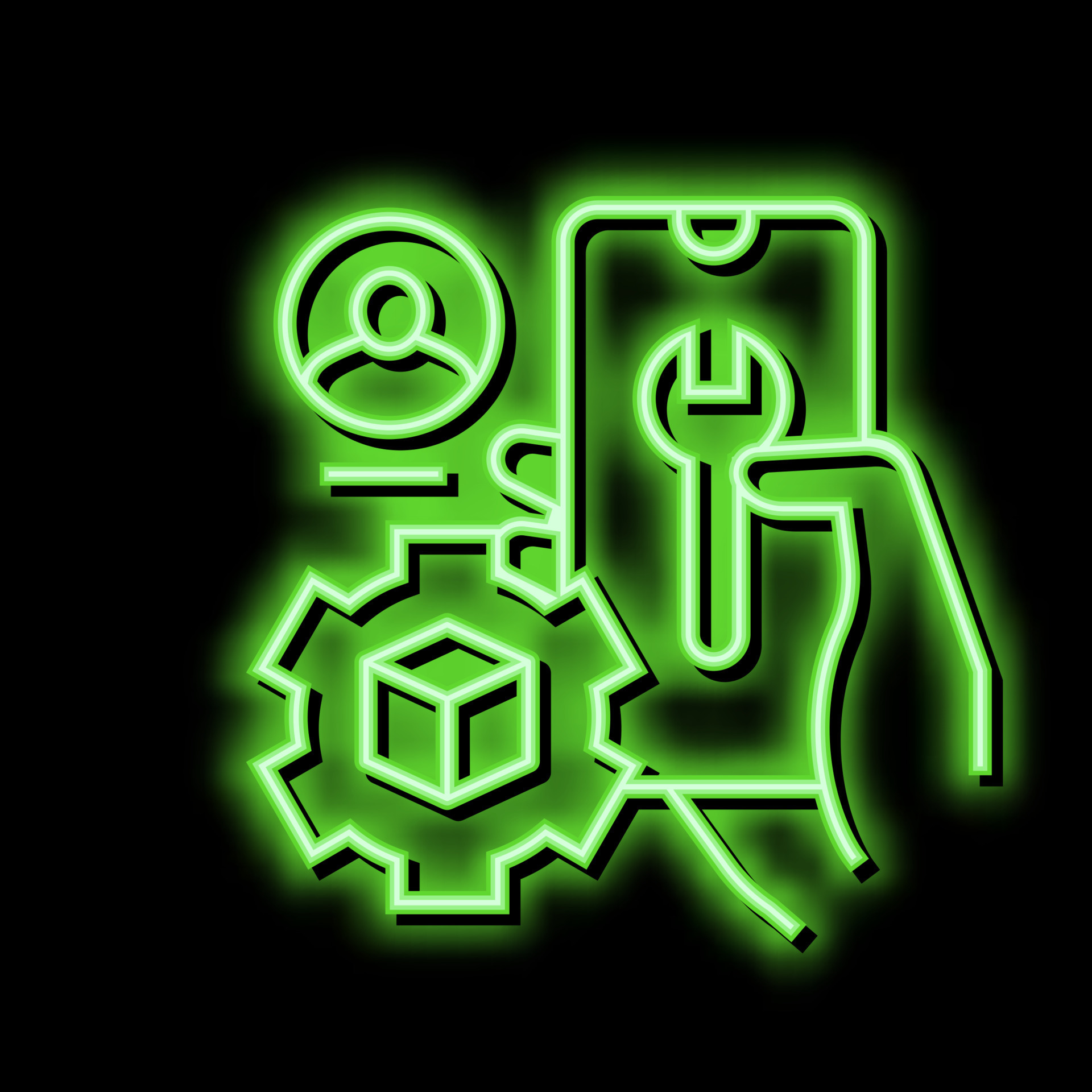 settings and fixing account ugc neon glow icon illustration 20589700
