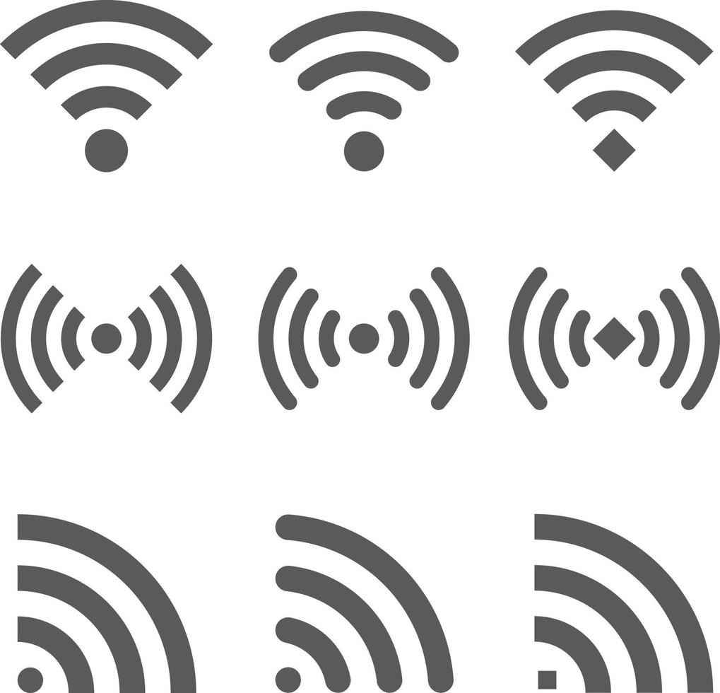 Wifi íconos en varios estilos vector