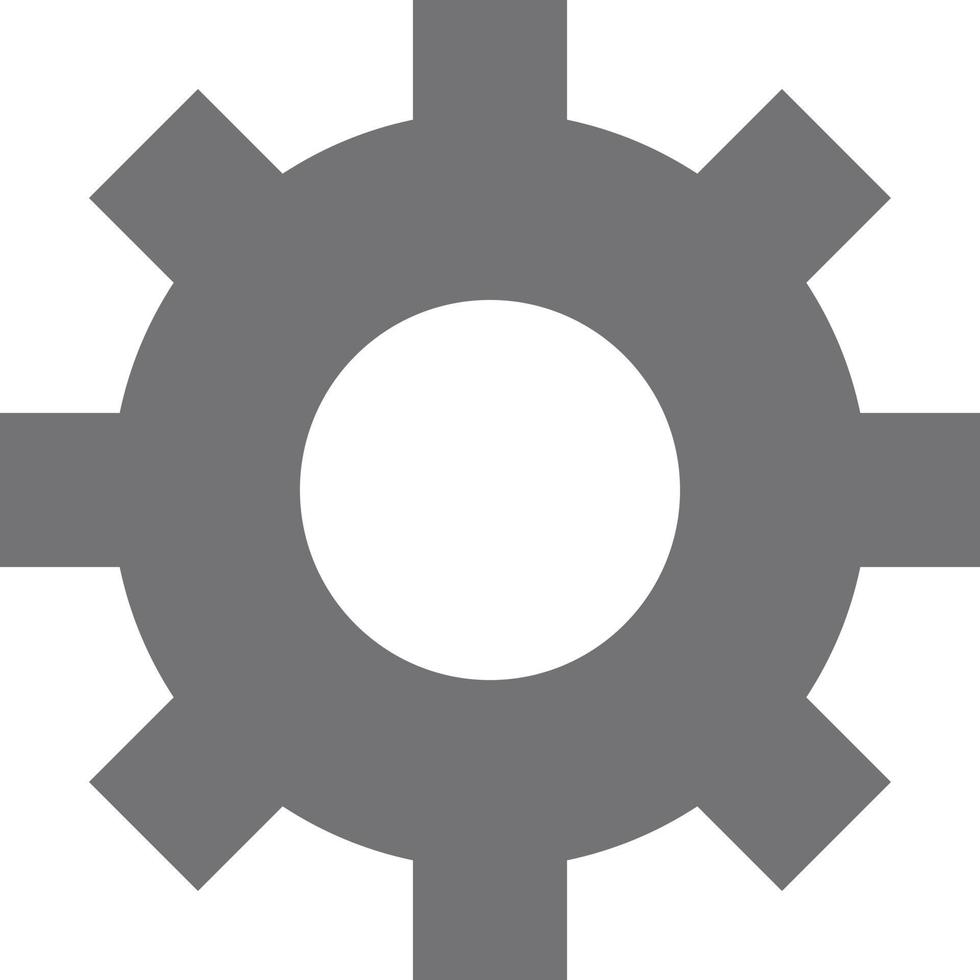 Gear icon in gray color. Simple vector image.