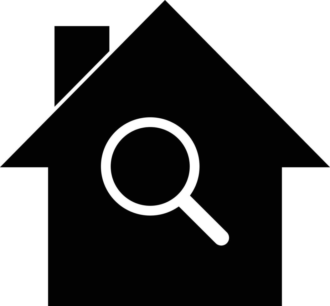 House and loupe icon. Vectors used for housing surveys.