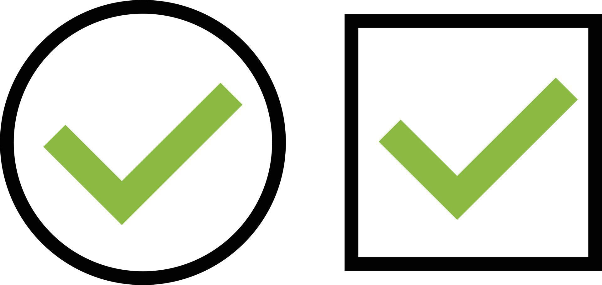 Round and square check mark icon. vector. vector
