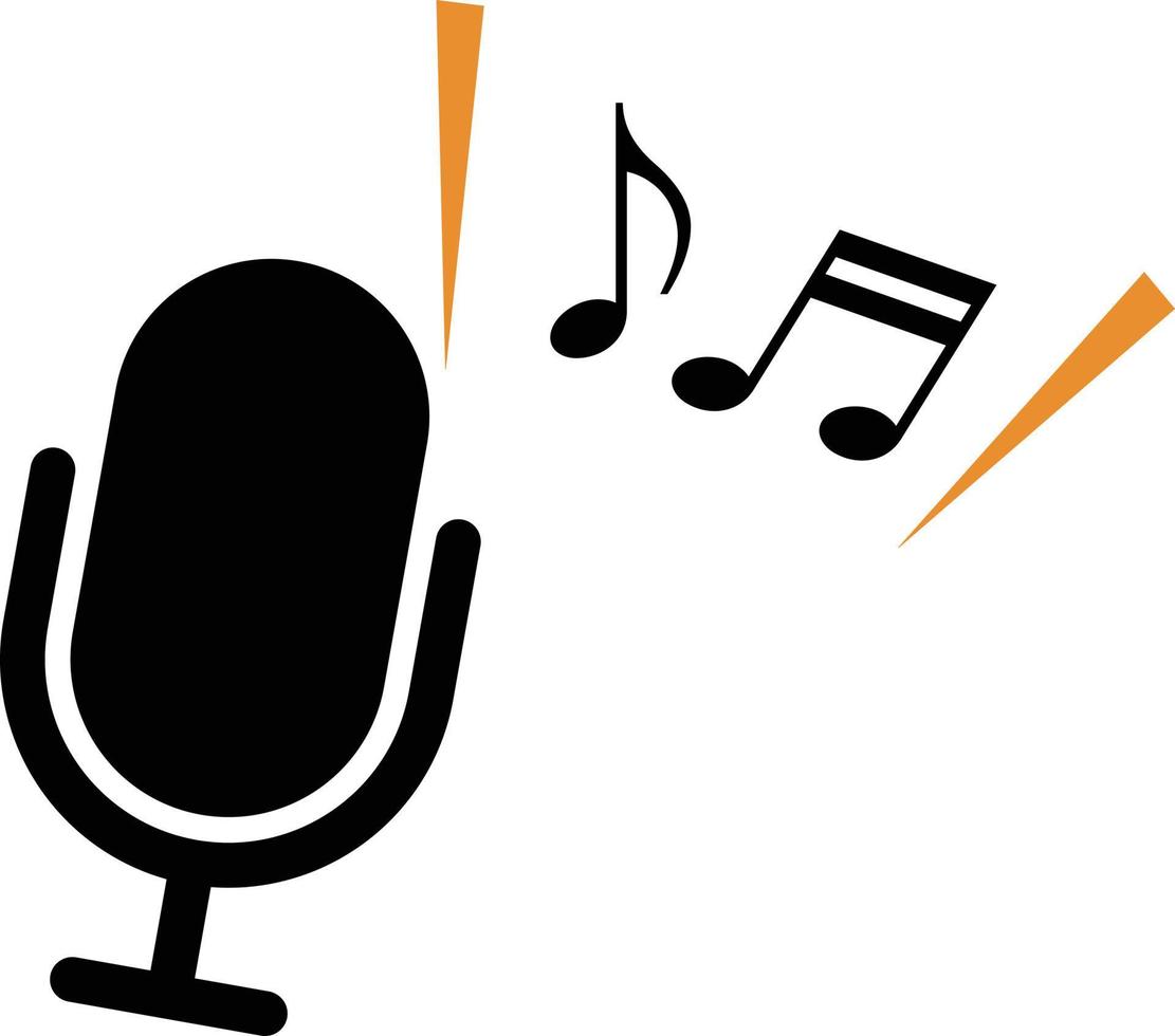 Microphone and note icon. Fun vector. vector