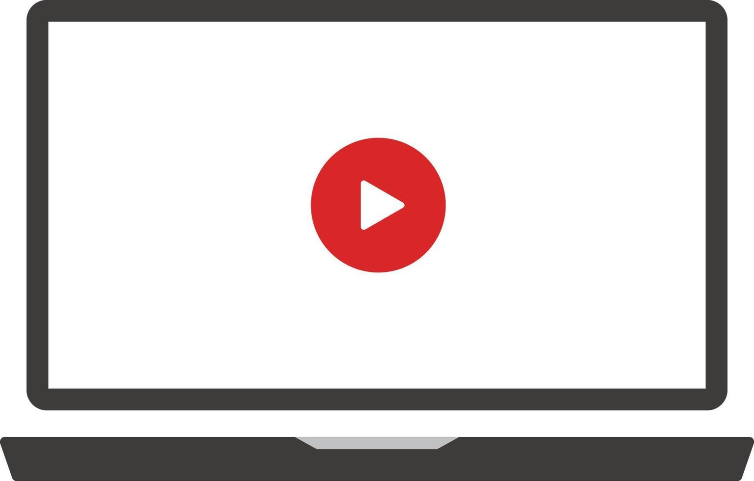 Laptop. Play button in the screen. Vector. vector
