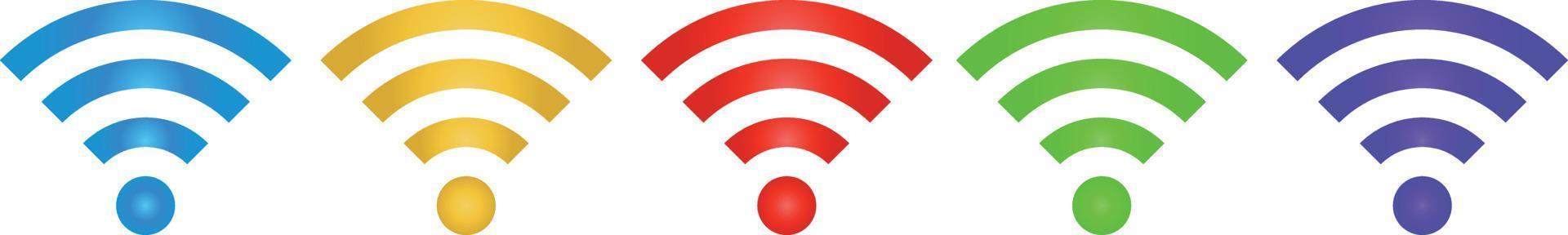 conjunto de metálico Wifi iconos vector. vector