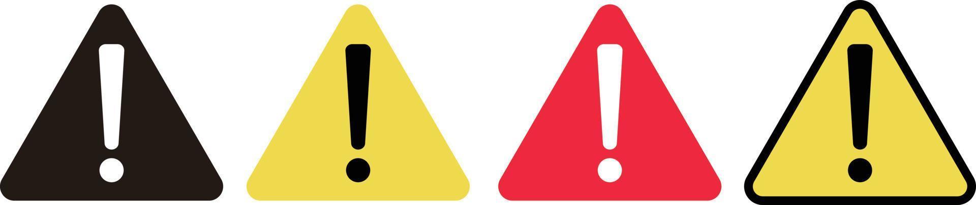 Exclamation mark set of warning or caution. vector