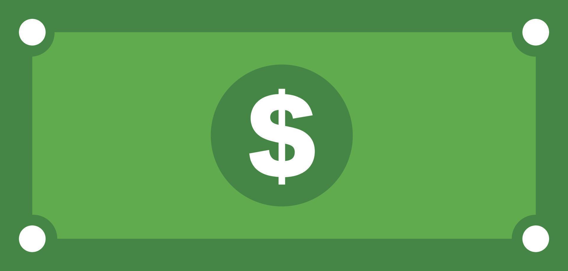 Simple green  color dollar  illustration. vector