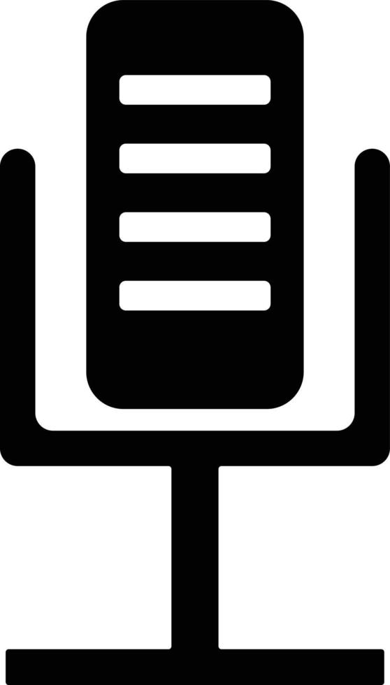 Black microphone icon. Simple vector. vector